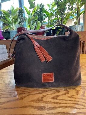 Dooney & Bourke Brown Suede Shoulder Bag